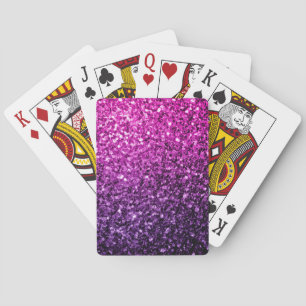 Purple Pink Ombre faux glitter sparkles Playing Cards