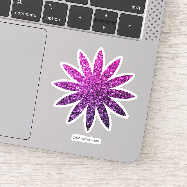 Purple Pink Ombre glitter sparkles flower (Detail)