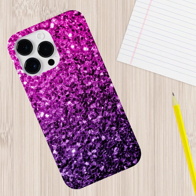 Purple Pink Ombre glitter sparkles iPhone Case (Creator Uploaded)