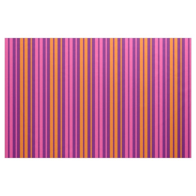 Purple Pink Orange Vertical Stripes Design   Fabric (Fat Quarter)
