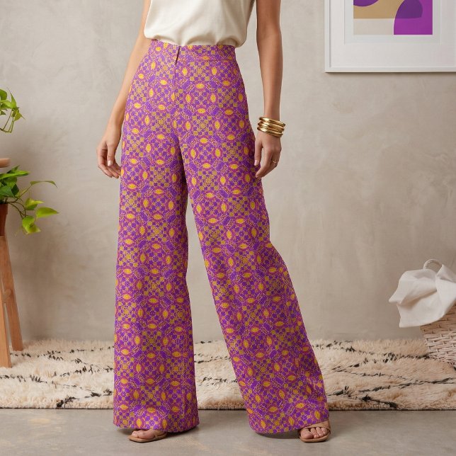 Purple Pink Orange & Yellow Geometric Pattern Fabric (Creator Uploaded)