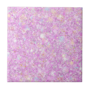Purple Pink Pastel Colour Faux Glitter Solid Tile