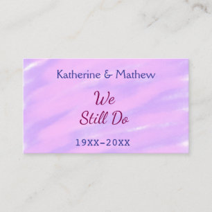 Purple pink pastel Vow renewal anniversary waterco Business Card
