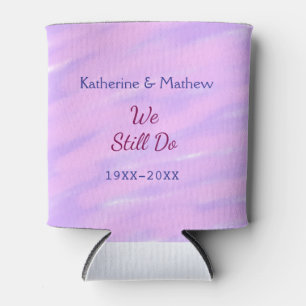 Purple pink pastel Vow renewal anniversary waterco Can Cooler
