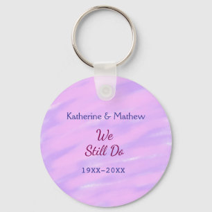 Purple pink pastel Vow renewal anniversary waterco Keychain