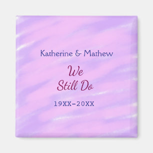 Purple pink pastel Vow renewal anniversary waterco Magnet