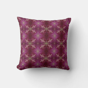 purple pink pattern centre of morning glory throw pillow