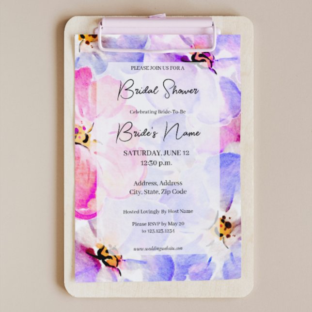 Purple Pink Peony Invitation à la douche nuptiale (Créateur téléchargé)