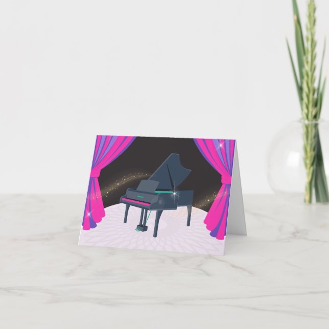 Purple pink piano stage  card (Front)