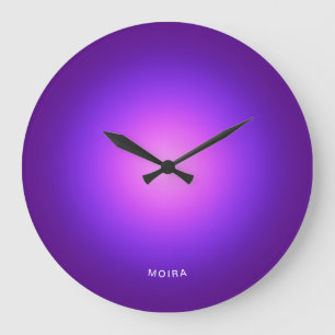 Purple Pink Radial Gradient Large Clock