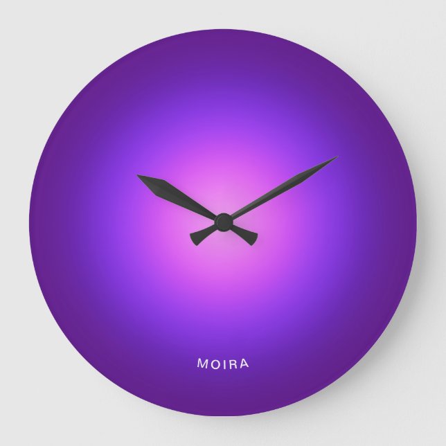 Purple Pink Radial Gradient Large Clock (Front)