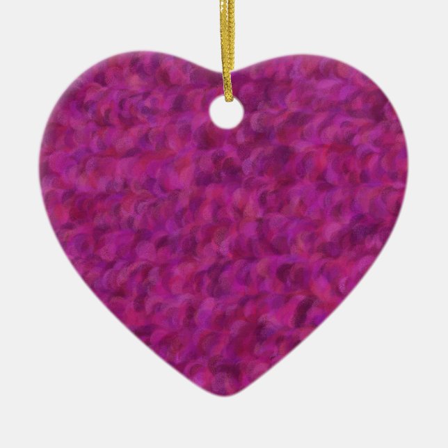 Purple Pink Red Abstract Seamless Pattern Ceramic Ornament (Front)