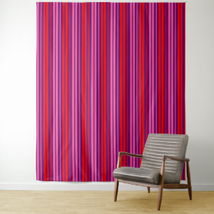 Purple Pink Red Vertical Stripes Design   Tapestry