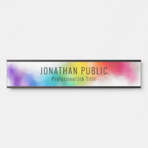 Purple Pink Red Yellow Blue Green Modern Colourful Door Sign