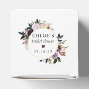 Purple Pink Rose Floral Bridal Shower Favor Box