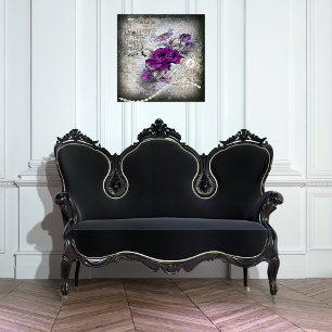 Purple Pink Rose Victorian Ephemeral Grunge Poster