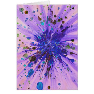 Purple Pink Starburst Acrylic Splatter Painting