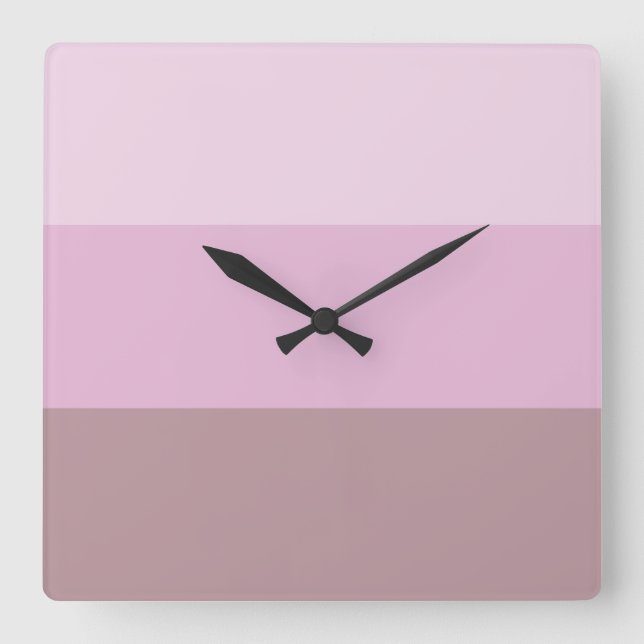 Purple Pink Striped Ombre Square Wall Clock (Front)