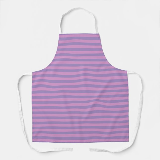 Purple Pink Stripes Pattern Apron (Front)