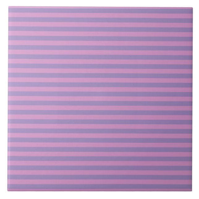 Purple Pink Stripes Pattern Tile (Front)