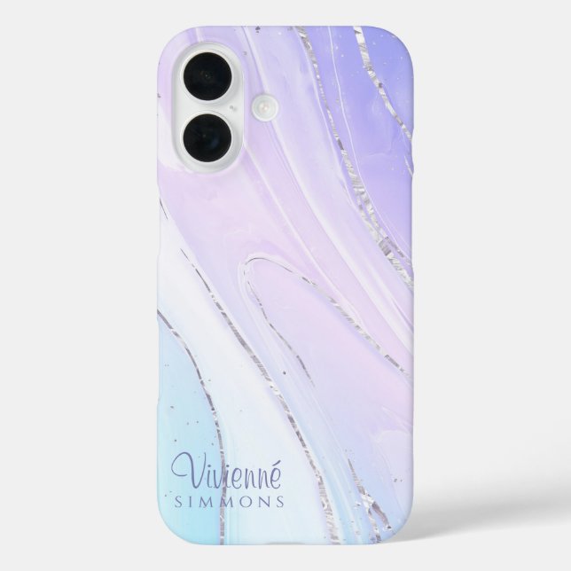 Purple Pink Tosca Ombre Marble Customizable Case-Mate iPhone Case (Back)