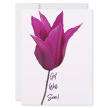 Purple pink tulip flowers get well soon fine art