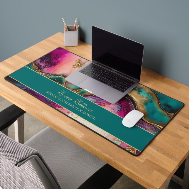 Purple Pink Turquoise Gold Bureau Nom commercial T (Bureau 2)