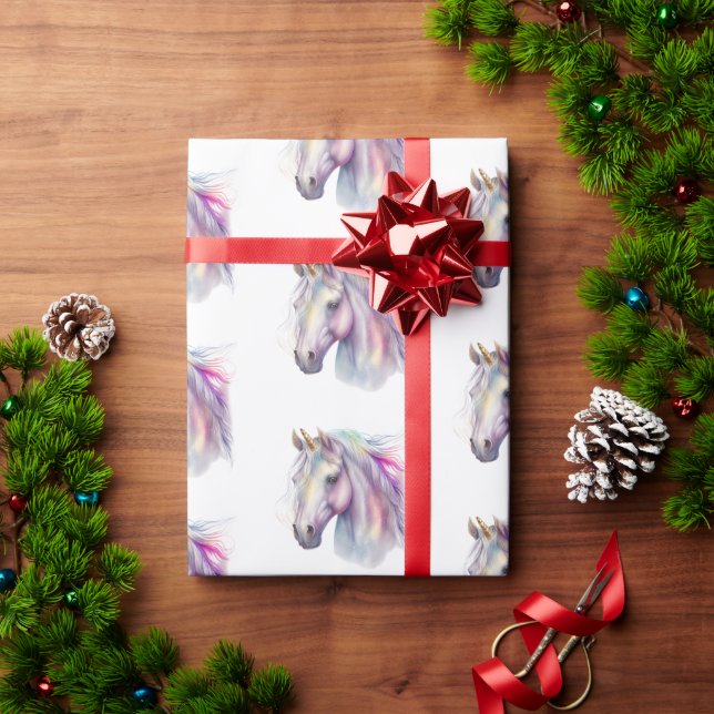 Purple Pink Unicorn  Wrapping Paper (Holiday Gift)