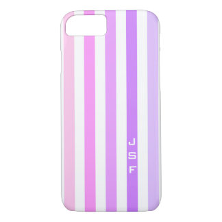 Purple & Pink Vertical Stripes Monogram Case-Mate iPhone Case