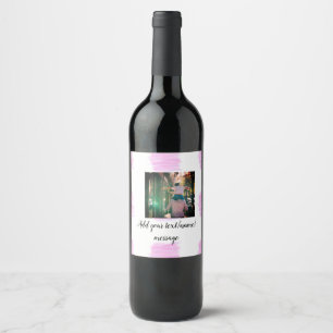 Purple pink watercolor father son dad add image te wine label