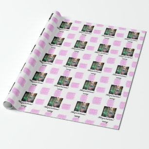 Purple pink watercolor father son dad add image te wrapping paper
