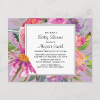 Purple Pink Watercolor Floral Baby Shower
