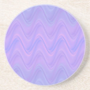 Purple Pink Wavy Lines Pattern Coaster