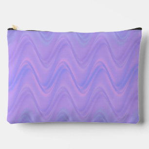 Purple Pink Wavy Lines Pattern Large Accessory Pouch