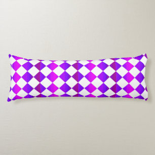 Purple Pink White Chequered Diamond Pattern Body Pillow