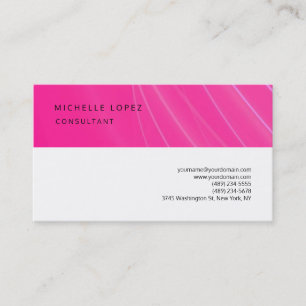 Purple Pink White Elegant Plain Professional Business Card