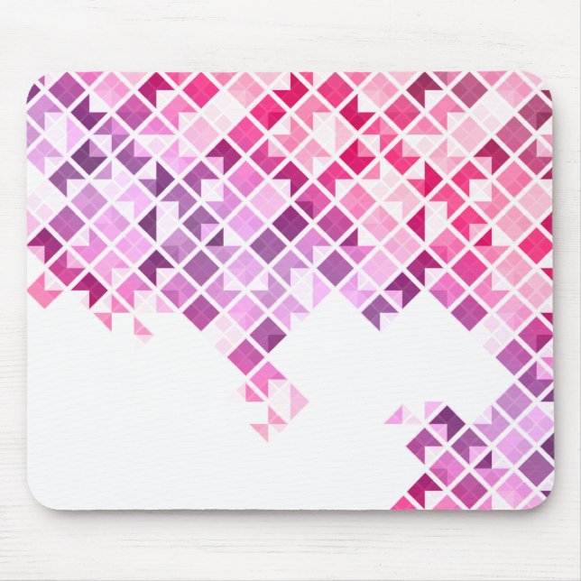 Purple, Pink & White Geometric Pattern Mouse Pad (Front)