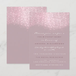 Purple Pink White Grey Glitter Formal Invitation