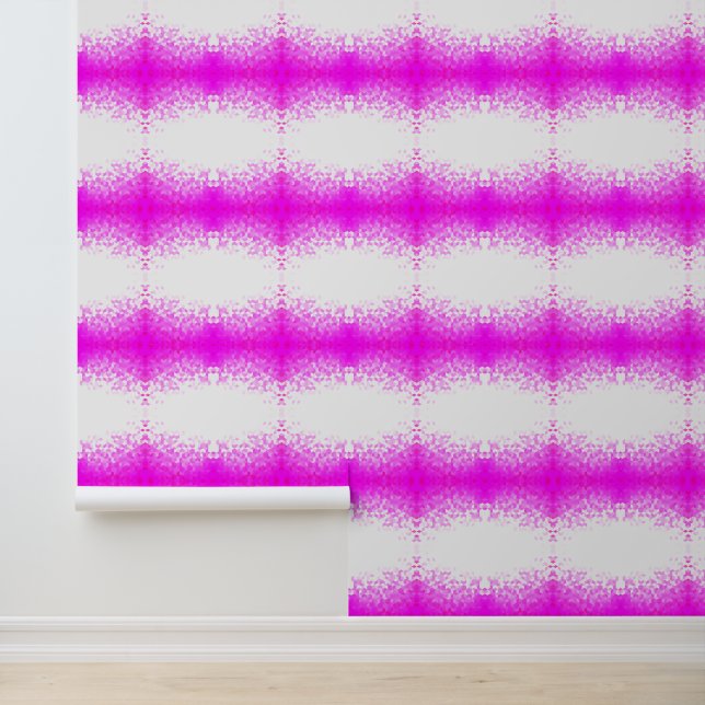 Purple Pink White Honeycomb Pattern Stripe Wallpaper (Application)