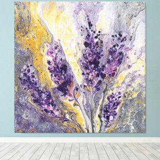 Purple Pink White Lavender Cluster Abstract Wall  Canvas Print