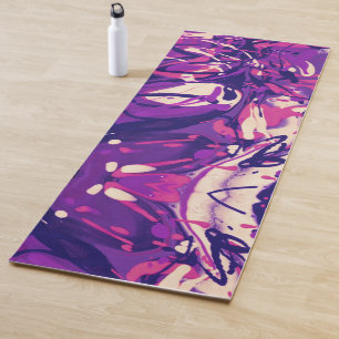 Purple, Pink & White Paint Swirl Pattern Yoga Mat