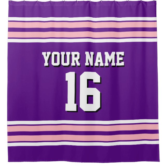 Purple Pink White Stripes Sports Jersey (Front)