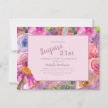 Purple Pink Wildflower 21st Birthday Party Magnetic Invitation<br><div class="desc">Colourful purple and pink watercolor wildflower 21st birthday party magnetic invitation for women.  Contact us for help with customization or to request matching products.</div>