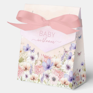 Purple Pink Wildflower Butterflies Baby in Bloom Favor Box