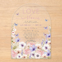 Purple Pink Wildflower Butterflies Love in Bloom