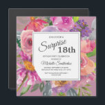 Purple Pink Wildflower Square 18th Birthday Party Magnetic Invitation<br><div class="desc">Colourful purple and pink watercolor wildflower 18th birthday party square magnetic invitation for women.  Contact us for help with customization or to request matching products.</div>