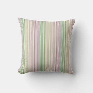 Purple Pink Yellow Green Stripes Throw Pillow