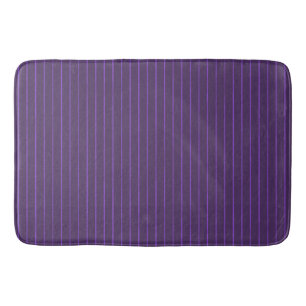 Purple pinstripes bath mat