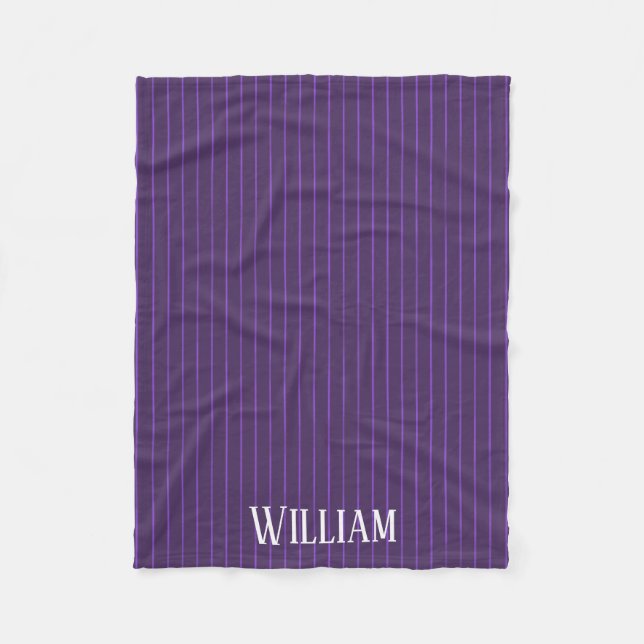 Purple pinstripes fleece blanket (Front)
