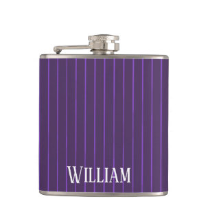 Purple pinstripes hip flask